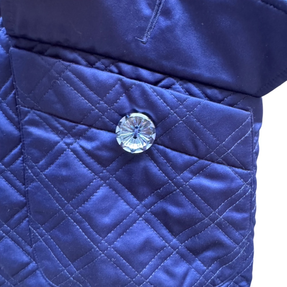 Hill House Navy Duvet Quilted Jacket‎ with Little Blue Collar, Size Medium - Picture 5 of 8